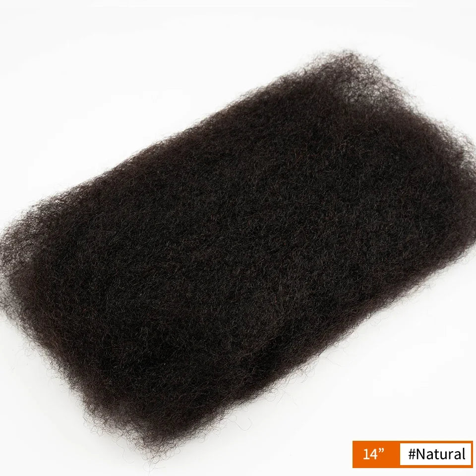 QVR Afro Kinky Curly Bulk Human Hair | No Attachment | Remy Hair | Natural Color | Dreadlock & Braiding Hair