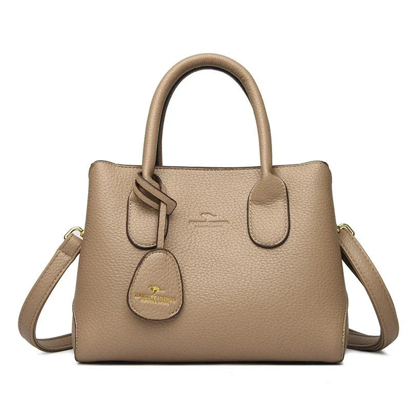 High-Quality PU Leather Women's Handbag | Luxury Shoulder & Crossbody Messenger Bag | Fashionable Multi-Layer Luxegan