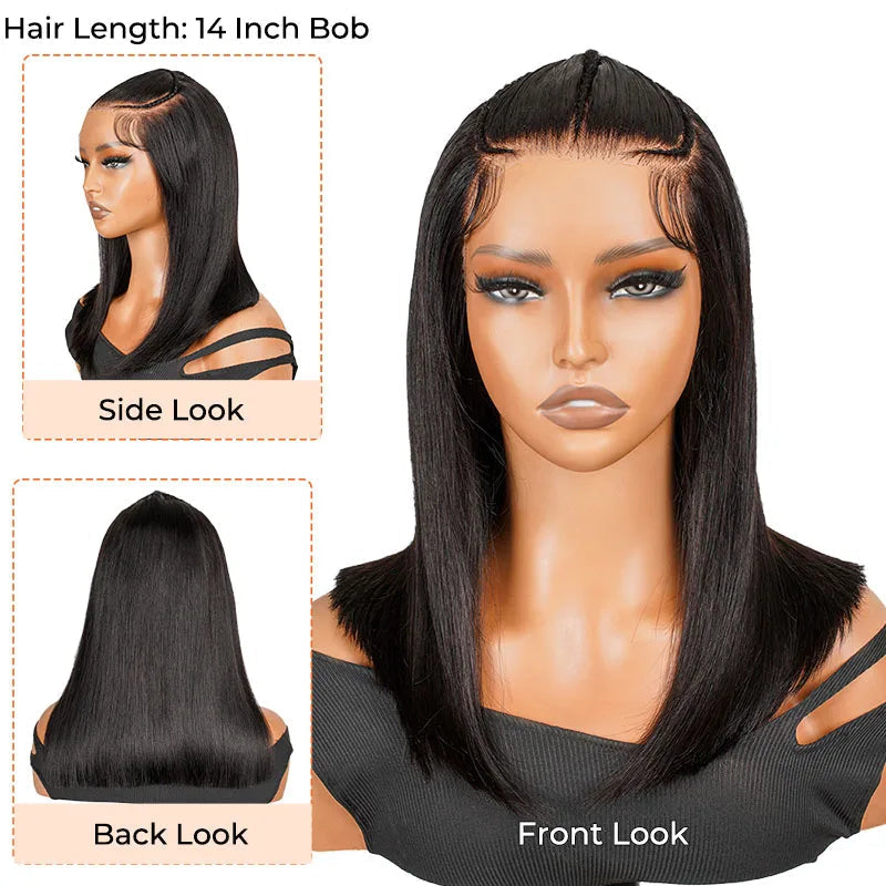 Pre-Braided Half Up Half Down & Ponytail Wig | 13x4 Lace Frontal | Pre-Plucked & Pre-Cut | Ready-to-Go Synthetic Braided Wig Luxegan