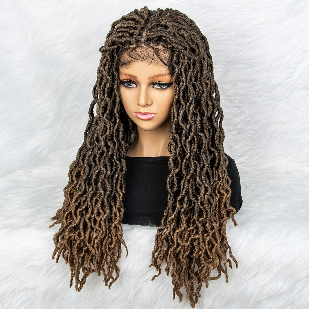 HD Transparent Lace Braided Wig with Lambswool Curls Luxegan