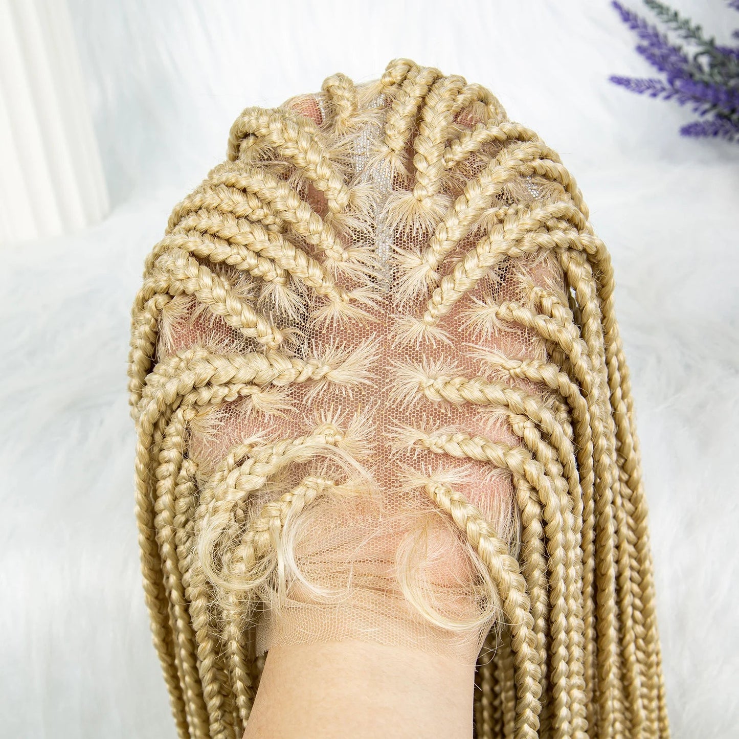 613 Blonde HD Full Lace Braided Wig | Knotless Box & Cornrows | Crochet Braids | Synthetic Luxegan