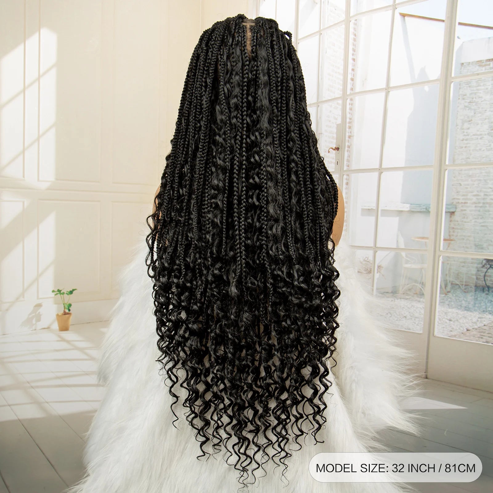 32 Inch Senegalese Twist Braided Wig - Knotless - Full Lace - Synthetic - with Baby Hair