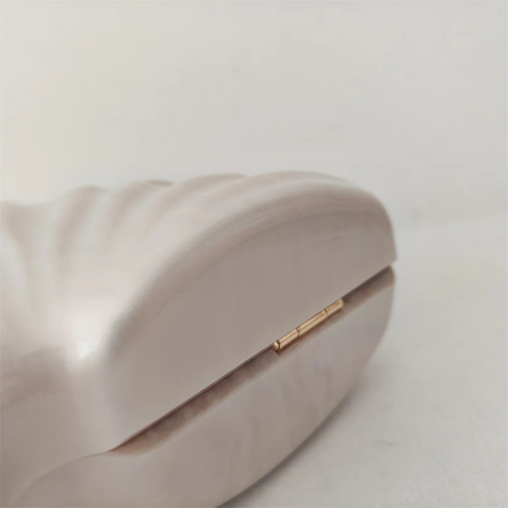 Original Acrylic Beaded Clutch | Half-Moon Shell Shoulder Bag Luxegan