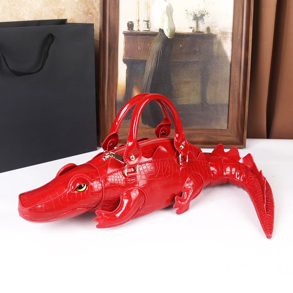 New Style 3D Crocodile Crossbody Bag | Sophisticated "Creative & Funny" Silhouette | High-End Three-Dimensional Animal Handbag | "Dignified" High-Performance Statement Piece for Radiant Versatile Styling Luxegan