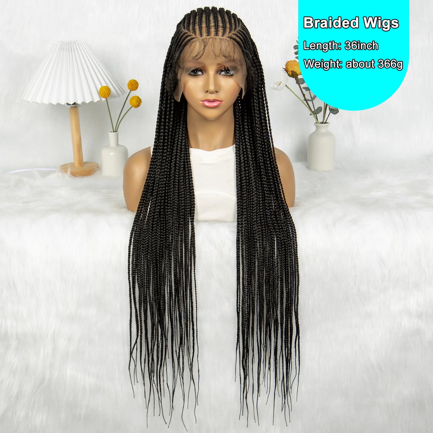 Fulani Cornrow Box Braids Wig | Full Lace | Baby Hair | Black Women Luxegan