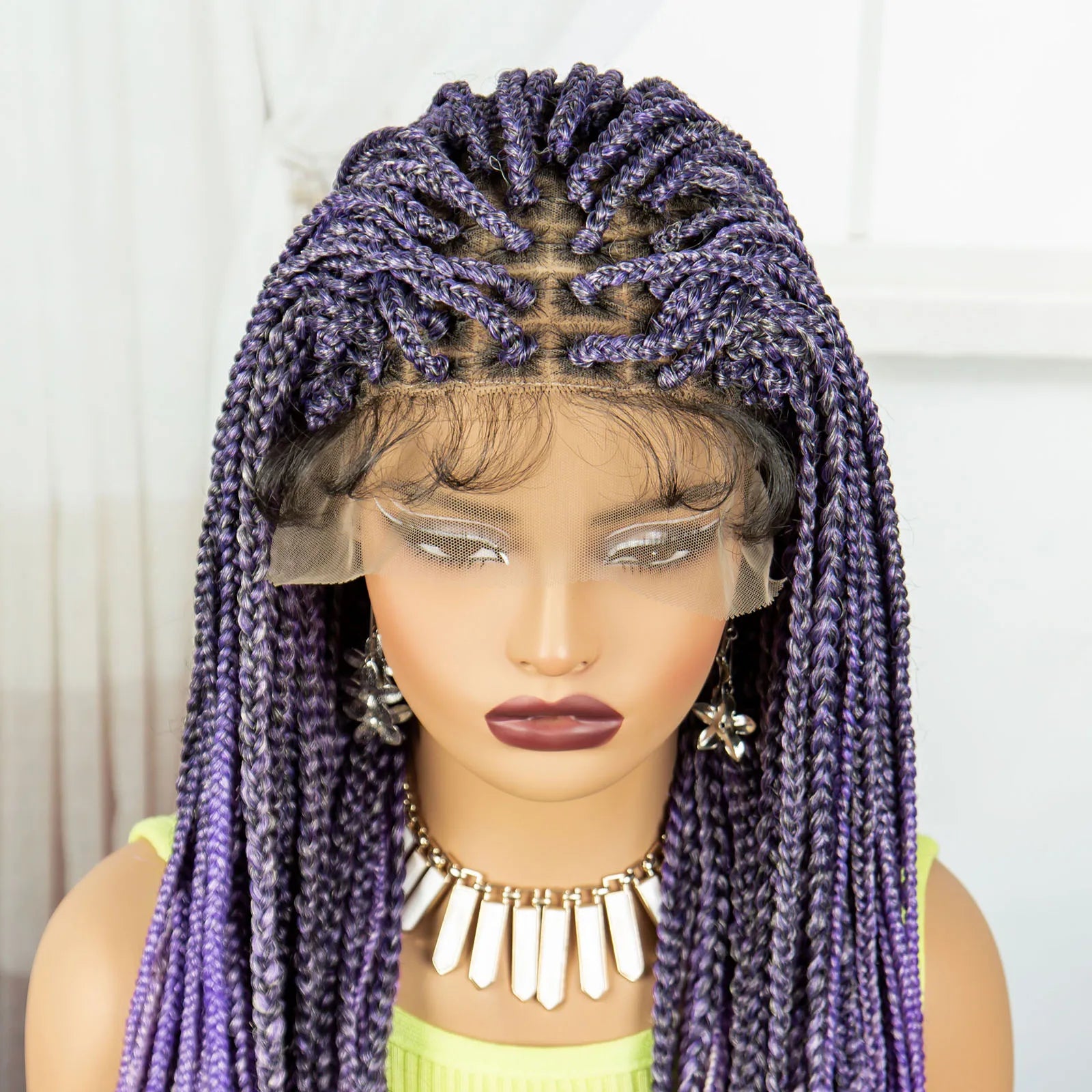 36" Ombre Knotless Braids Wig | 1B/27 | 9x6 Lace Front | Baby Hair Luxegan
