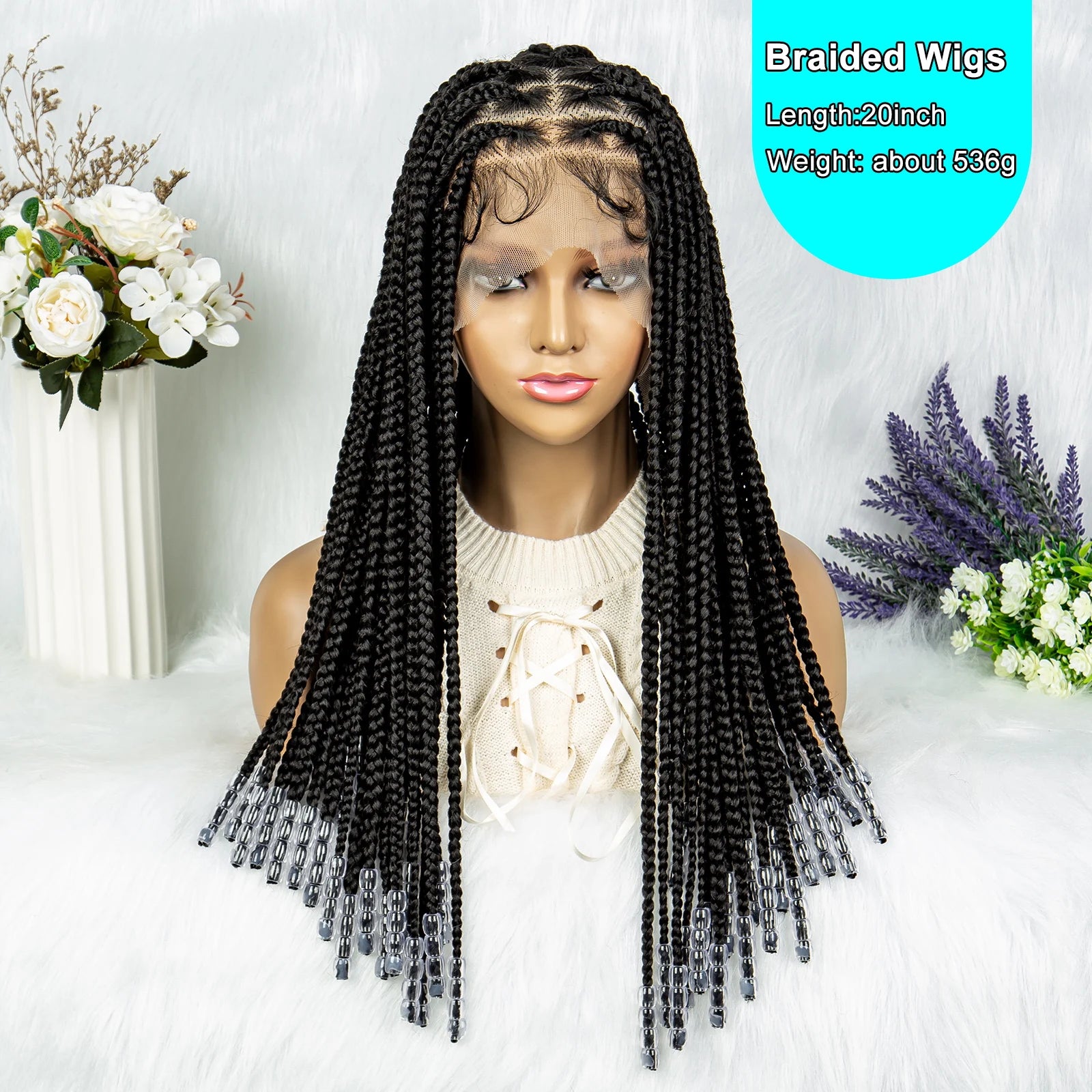 Full Lace Knotless Box Braids Wig | Pre-Plucked Baby Hair | Goddess Braids Luxegan