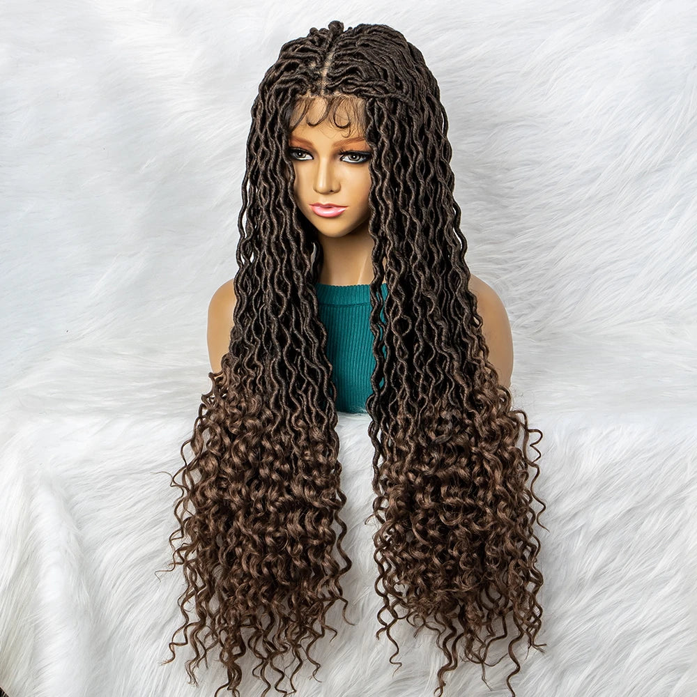 Goddess Box Braids Wig | Curly Ends | Full Lace | Crochet Hair | Black Women Luxegan