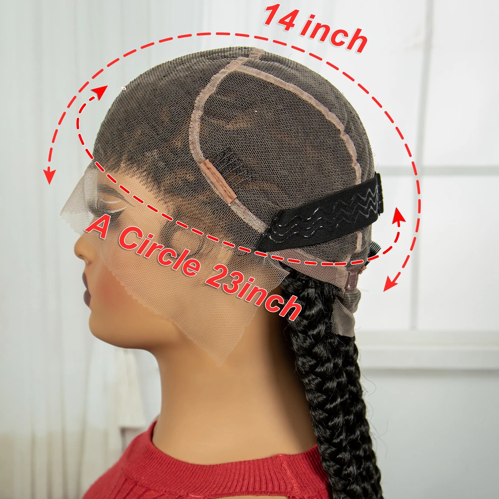 36" Handmade Knotless Cornrow Braids Wig | Transparent Lace Front | Baby Hair Luxegan