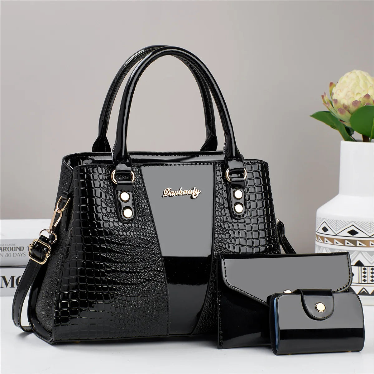 3-Piece Set Casual Tote Bags | Large Capacity Shoulder Bag & Fashion Messenger Bags Luxegan