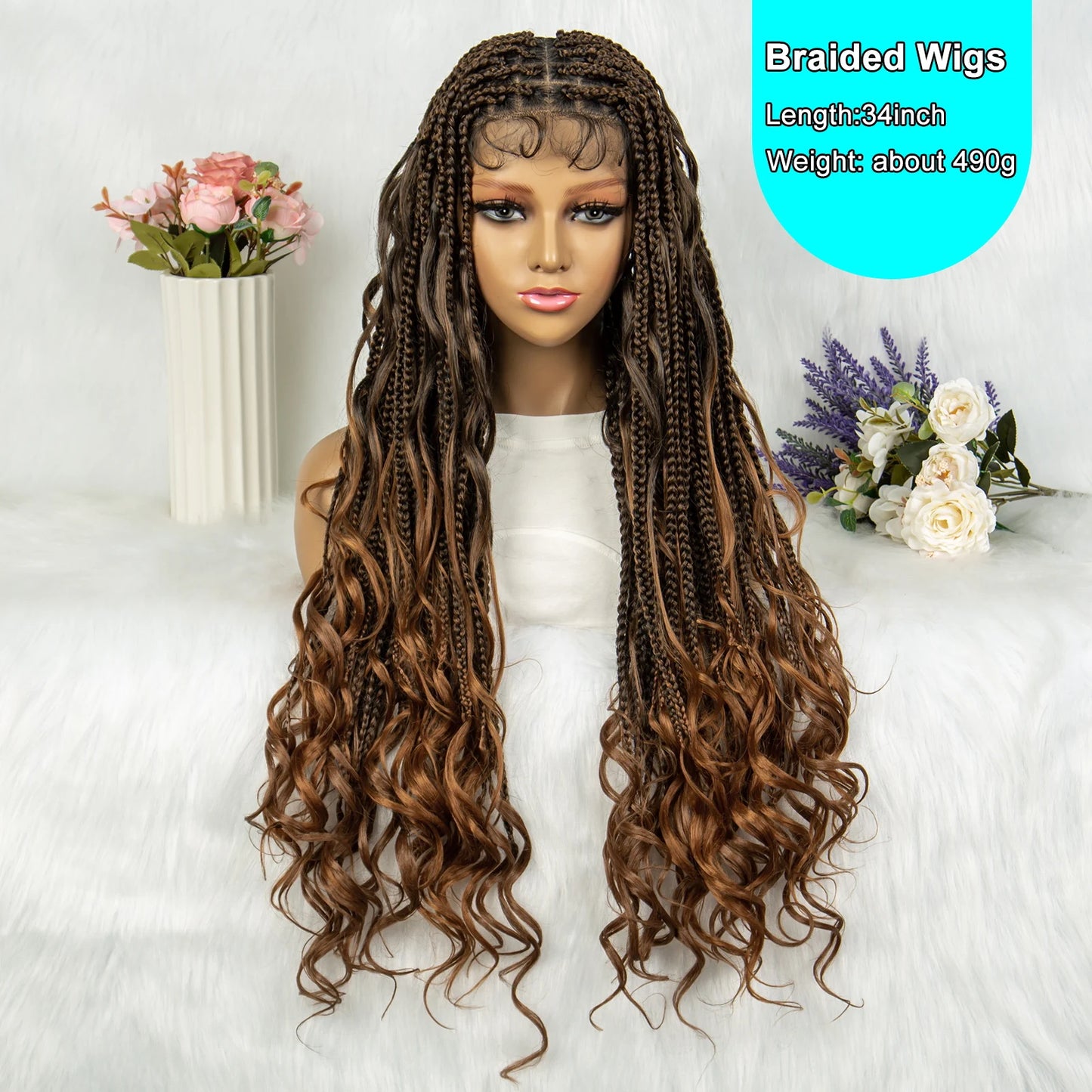 Knotless Box Braids & Dreadlocks Wig | Lace Front with Baby Hair Luxegan