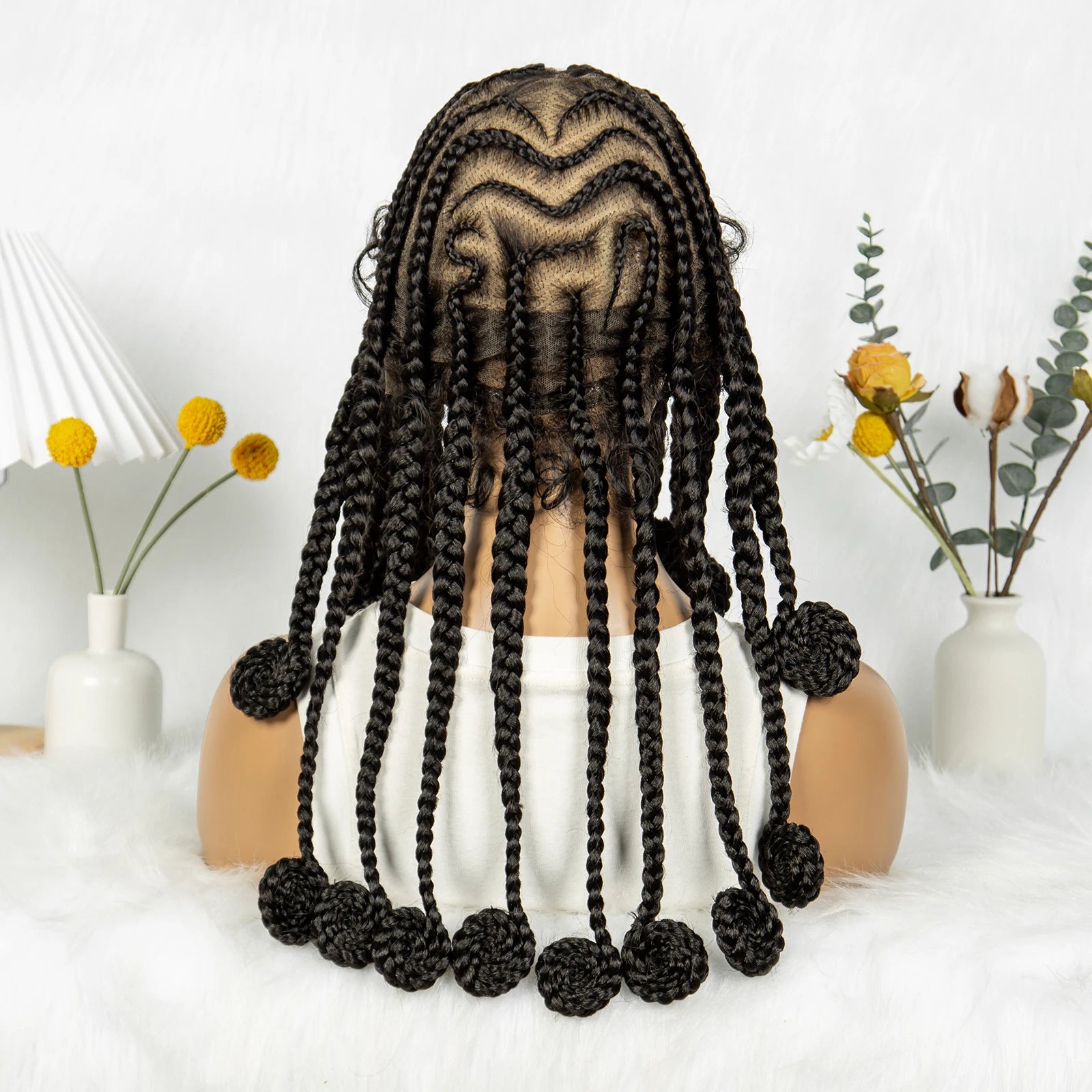 KIMA Full Lace Bantu Cornrow Braided Wig | Classic African Tribe Style Luxegan