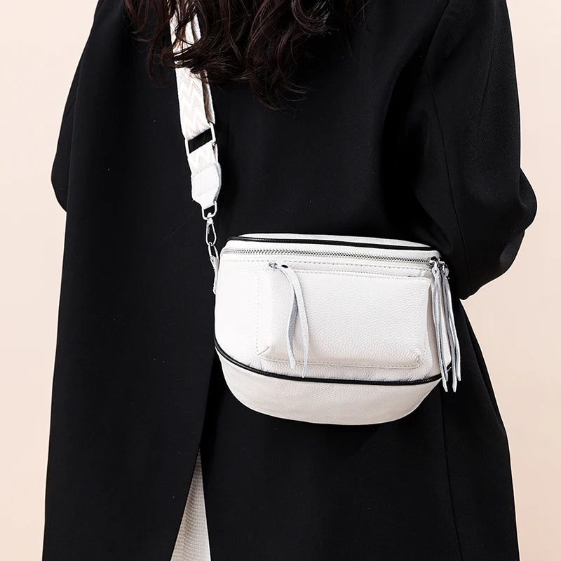 Genuine Leather Saddle Bag | Casual Cowhide Shoulder & Crossbody Bag Luxegan
