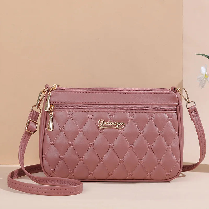 Women’s Embroidered Leather Handbag | Casual Satchel Messenger Bag | Ladies' Large Capacity Shoulder Bag with Decorative Hairball Pendant | Versatile PU Leather Top-Handle Bag Luxegan