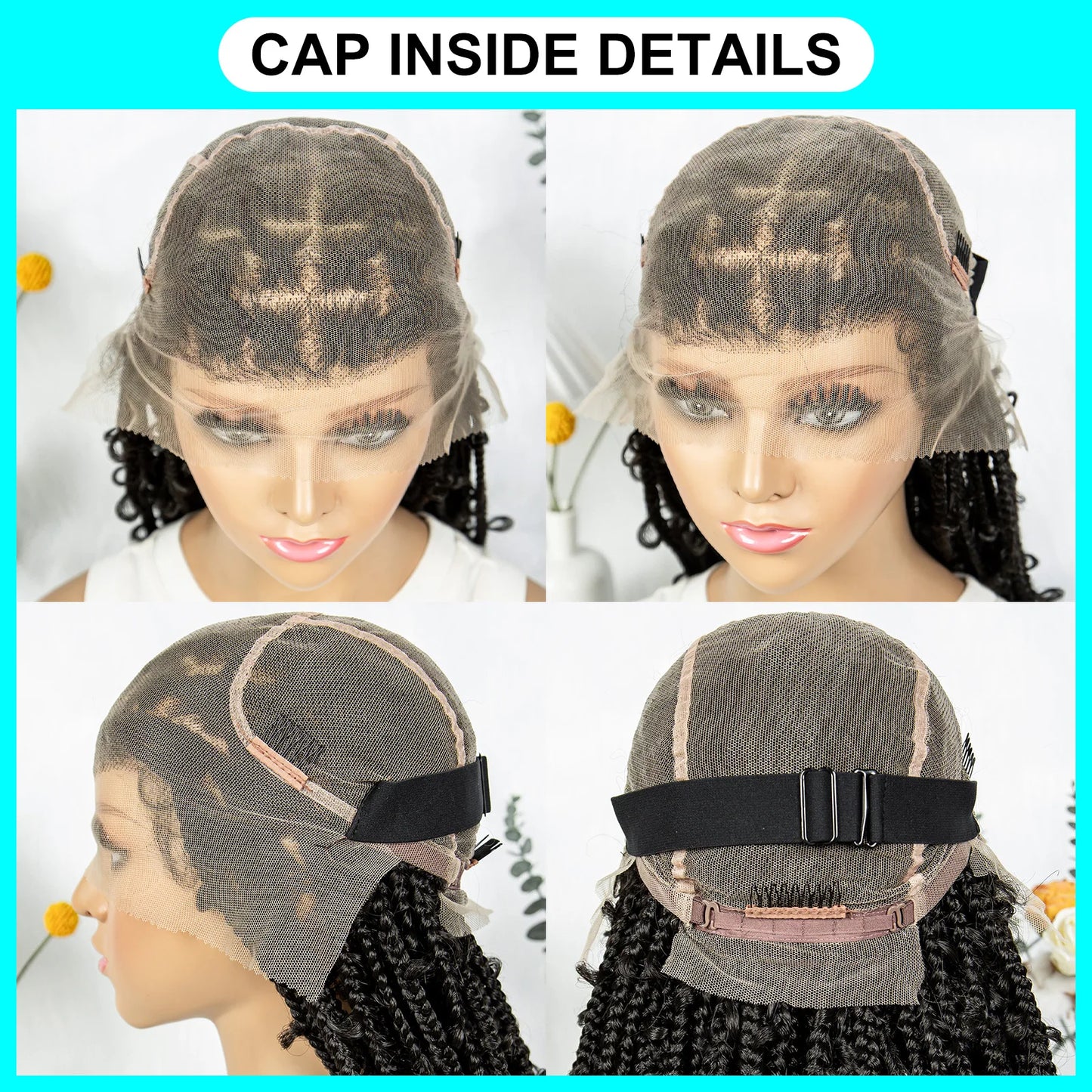 Kima Butterfly Crochet Box Braided Wigs Synthetic Cornrow Full Lace Wig Dreadlocks Wig Crochet For Black Women