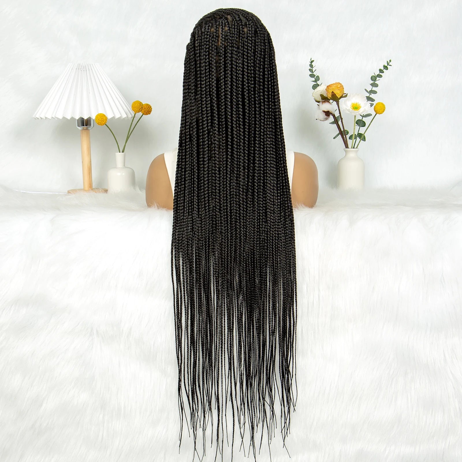 Goddess Bohemian Knotless Braids Wig | Full Lace Front | Cornrow Accents Luxegan