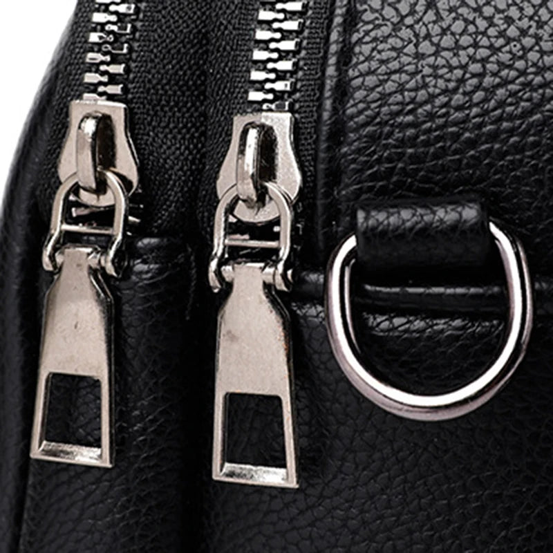 Soft PU Leather Mobile Phone Bag | Simple Rivet Crossbody Satchel Luxegan