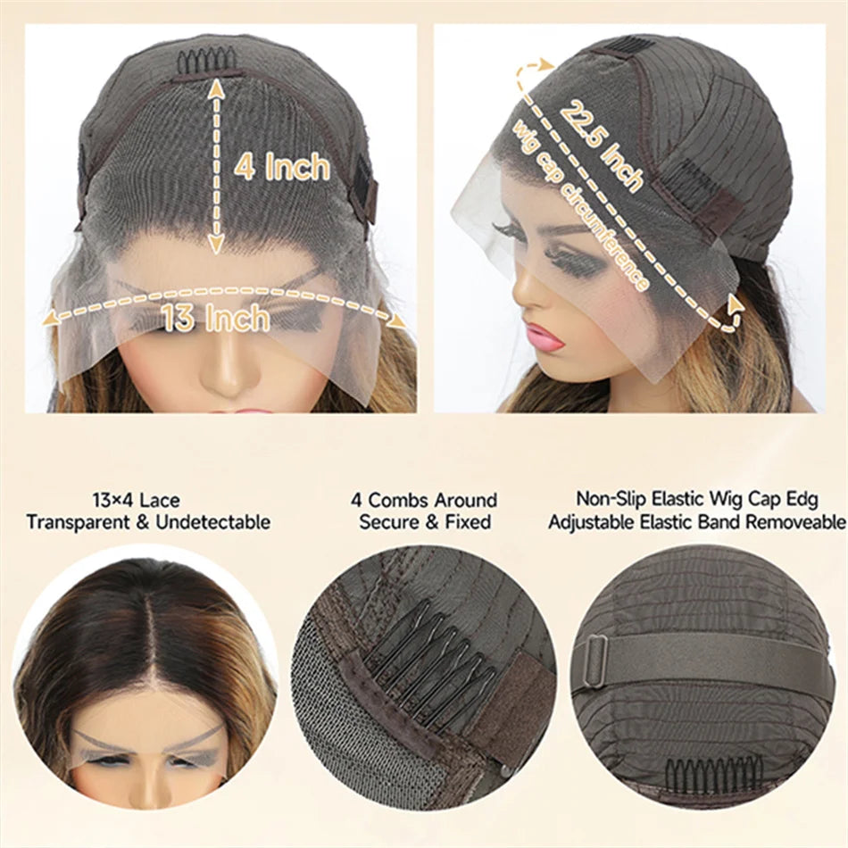 1B/27 Highlight Bob Wig - Brazilian Remy Human Hair 13x4 Lace Front Short Straight Wig (Clearance)