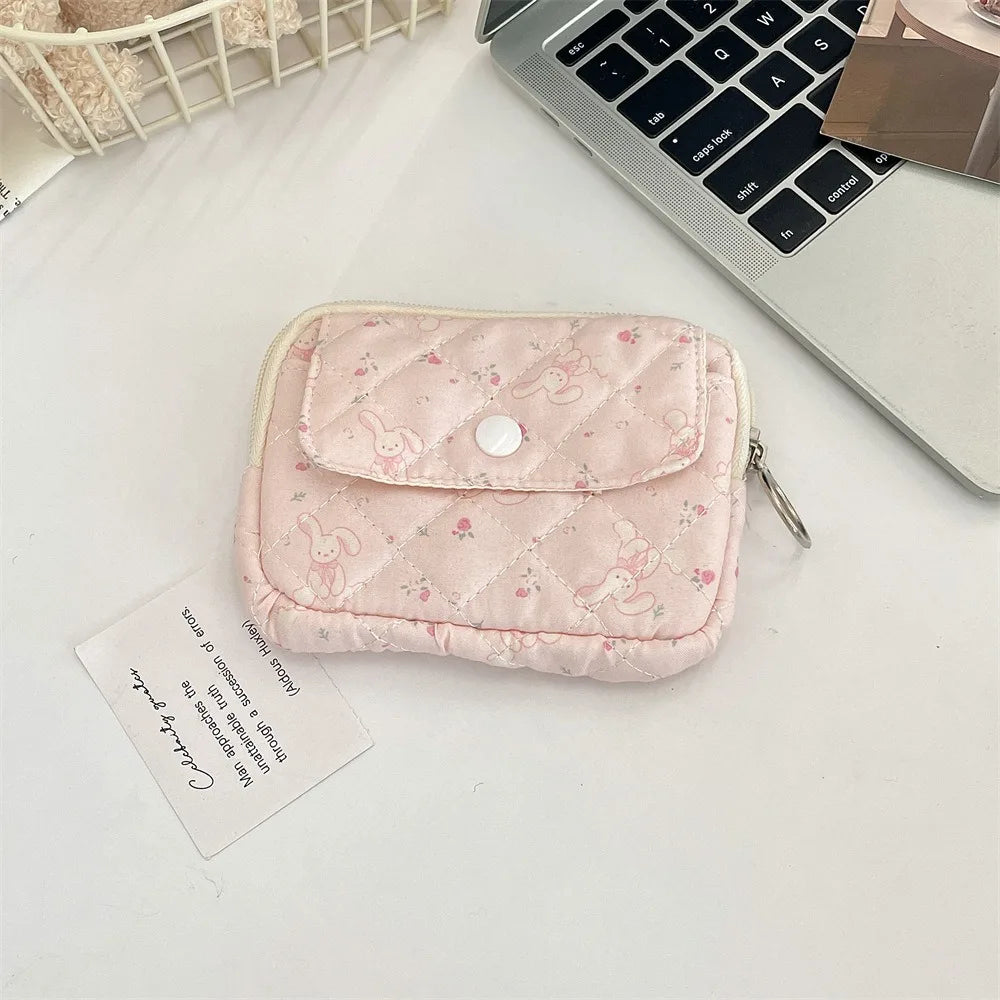 Kawaii Floral Coin Purse | Multifunctional Small Zipper Bag Luxegan