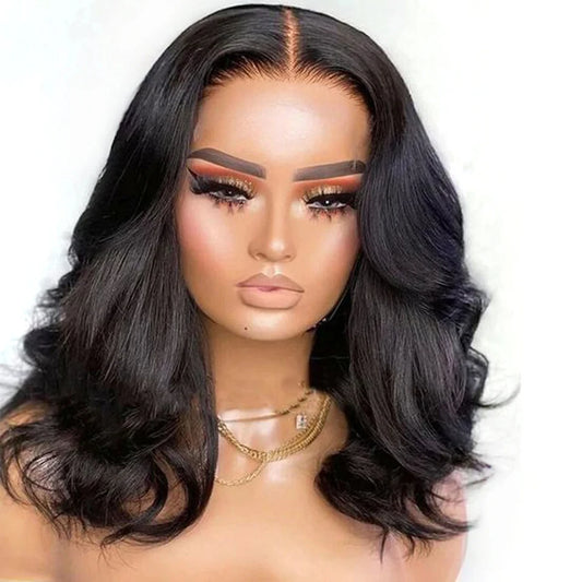 180D Body Wave Human Hair Wig | 13x5x1 Lace Part Bob & Frontal Wigs (Brazilian Remy) Luxegan