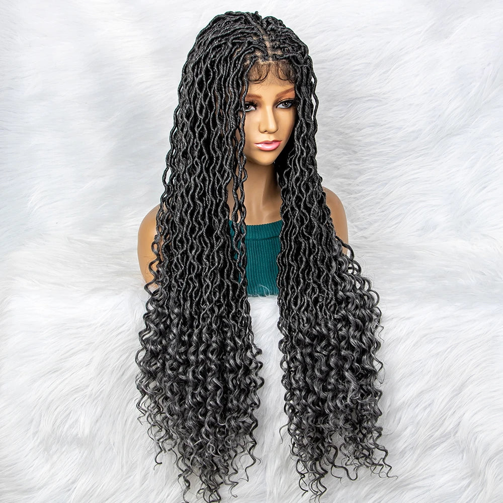 Goddess Box Braids Wig | Curly Ends | Full Lace | Crochet Hair | Black Women Luxegan