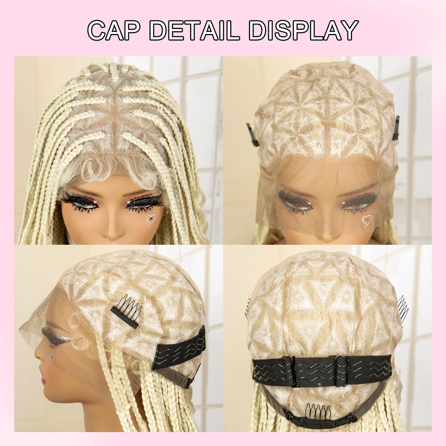 36" Blonde Box Braided Wig | Full Lace | Knotless Braids | Bohemian Style | Kanekalon Synthetic Hair