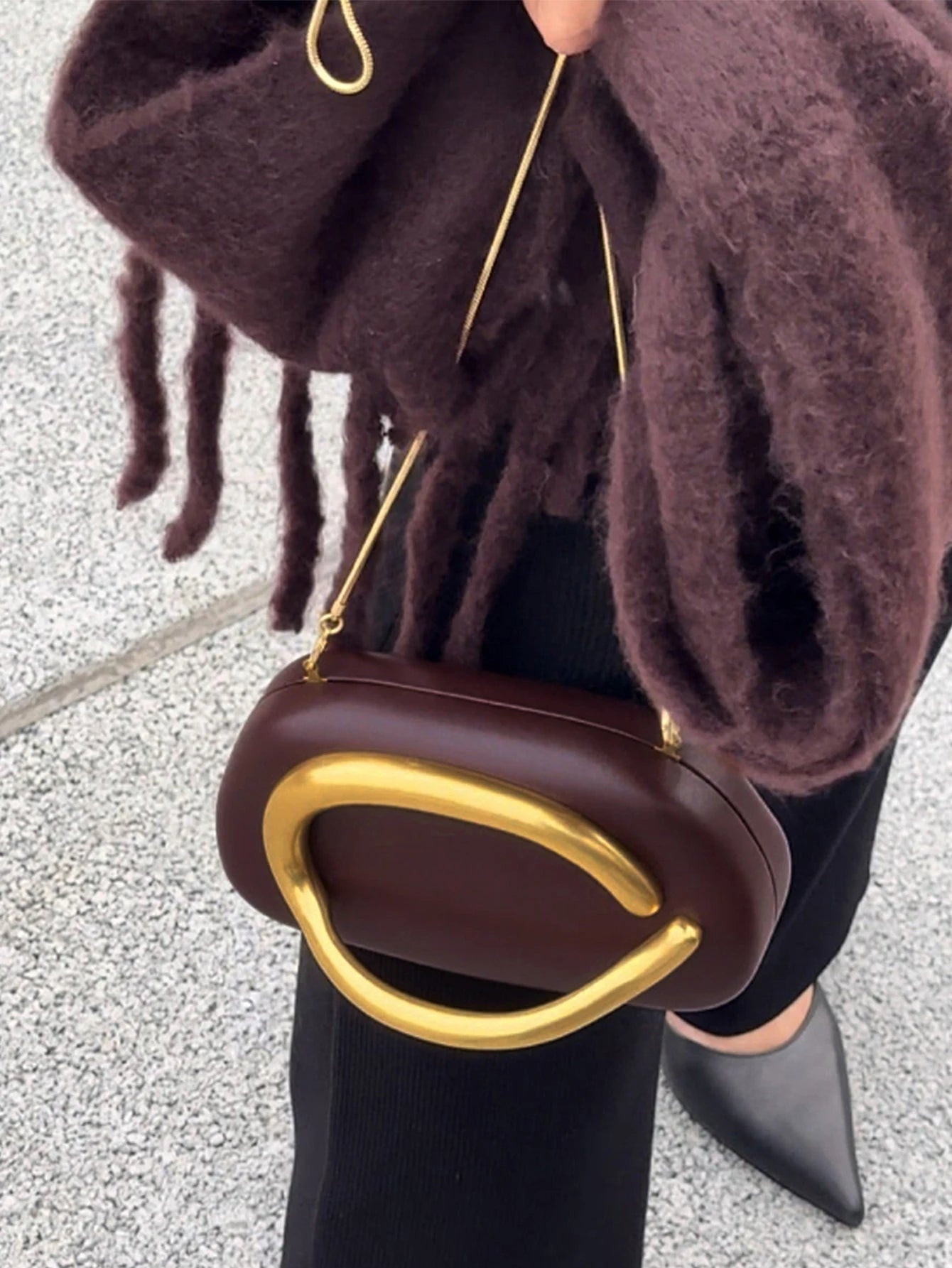 Gold Metal Closure Box Clutch | Fashion Design Women's Dinner Wedding Party Crossbody Small Bag Luxegan
