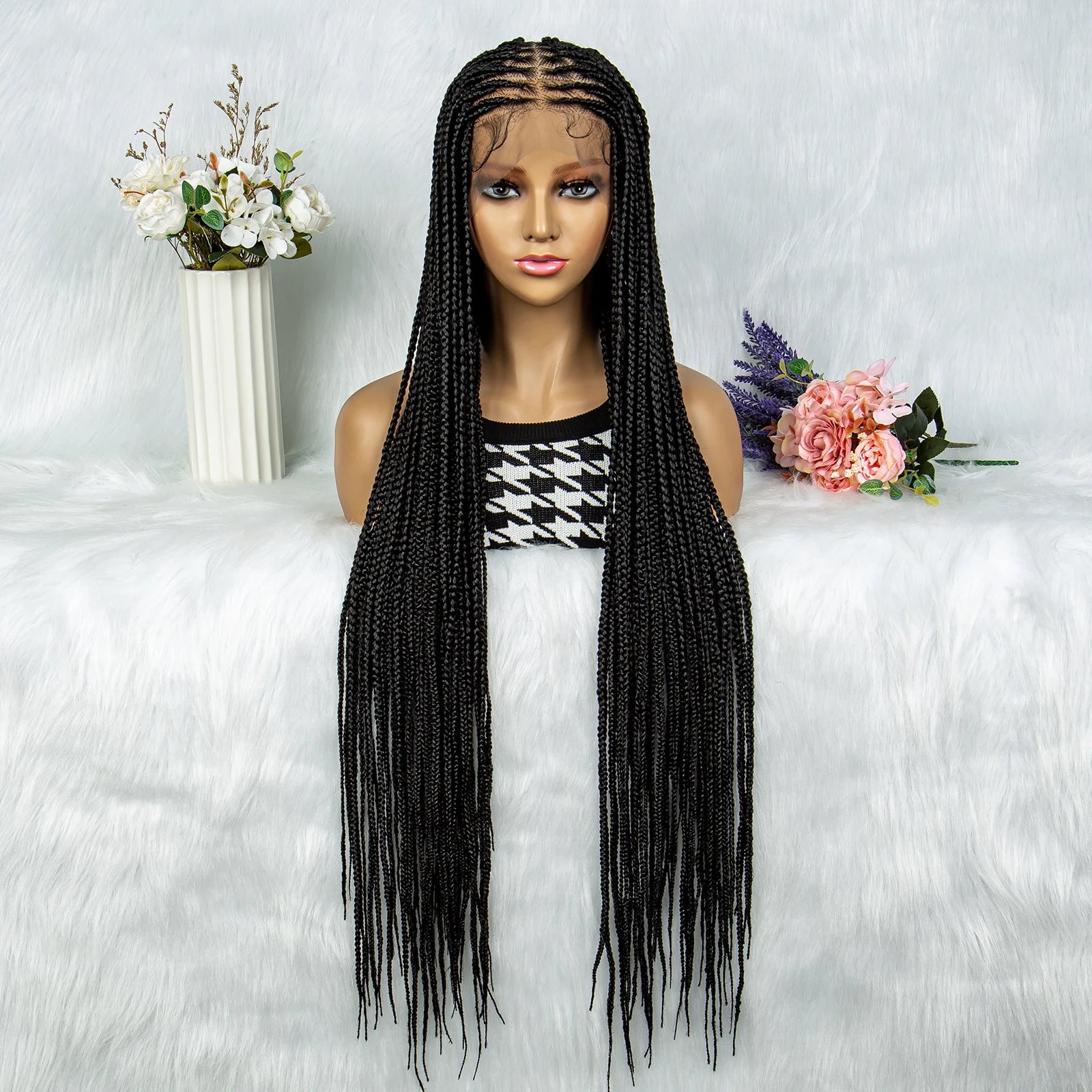 36" Twisted Box Braids Wig | Full Lace with Natural Hairline Luxegan