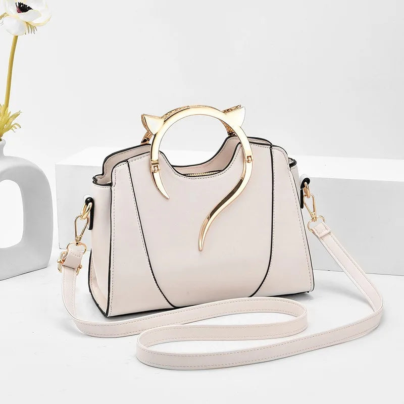Fashion Leather Shoulder Bag & Chain Purse for Women | Small Crossbody & Trendy Underarm Bag (Square Satchel Handbag) Luxegan