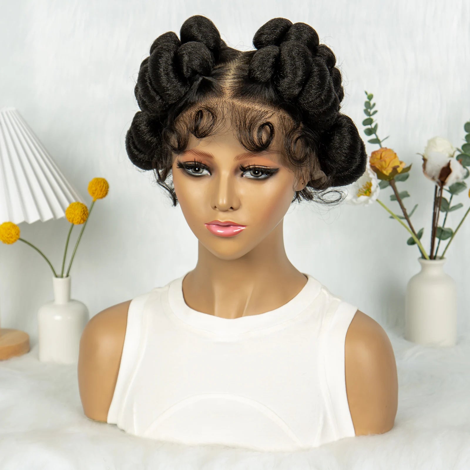 Knotless Box Braids Bantu Wig | Full Lace African Braiding  Luxegan