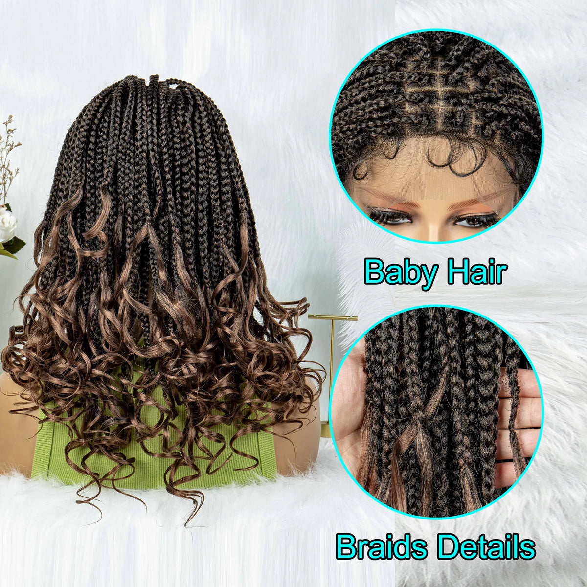 Pre-Looped Bohemian Box Braids with Curly Ends | Crochet Hair Luxegan