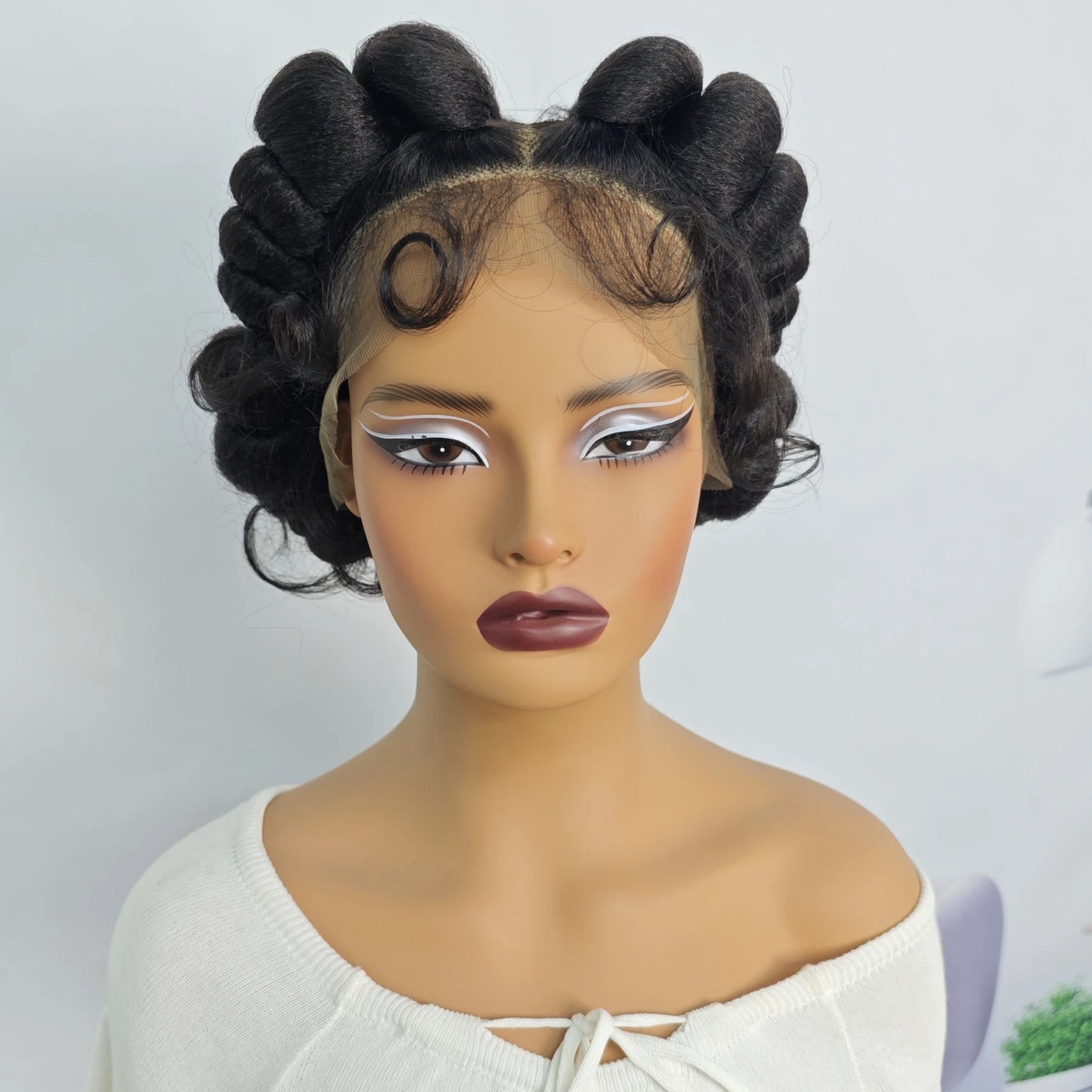 3-in-1 Handmade Bantu Braids Wig | Faux Locs Option | Full Lace | Baby Hair Luxegan