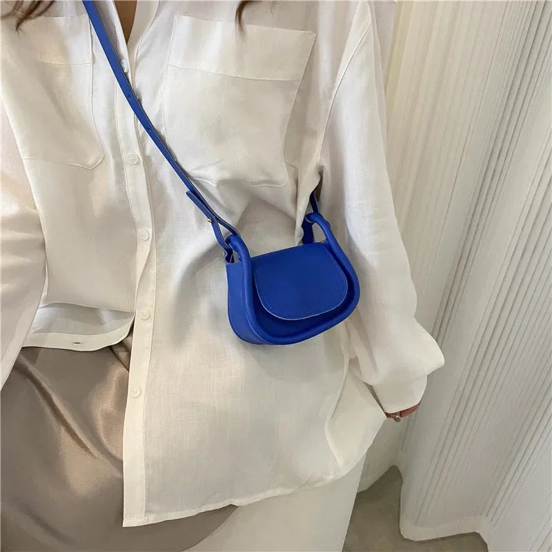 Candy Color Fashion Mini Crossbody Bag | Small PU Leather Saddle Bag & Lipstick Pouch | Versatile Card Holder & Coin Purse with Hasp Closure Luxegan