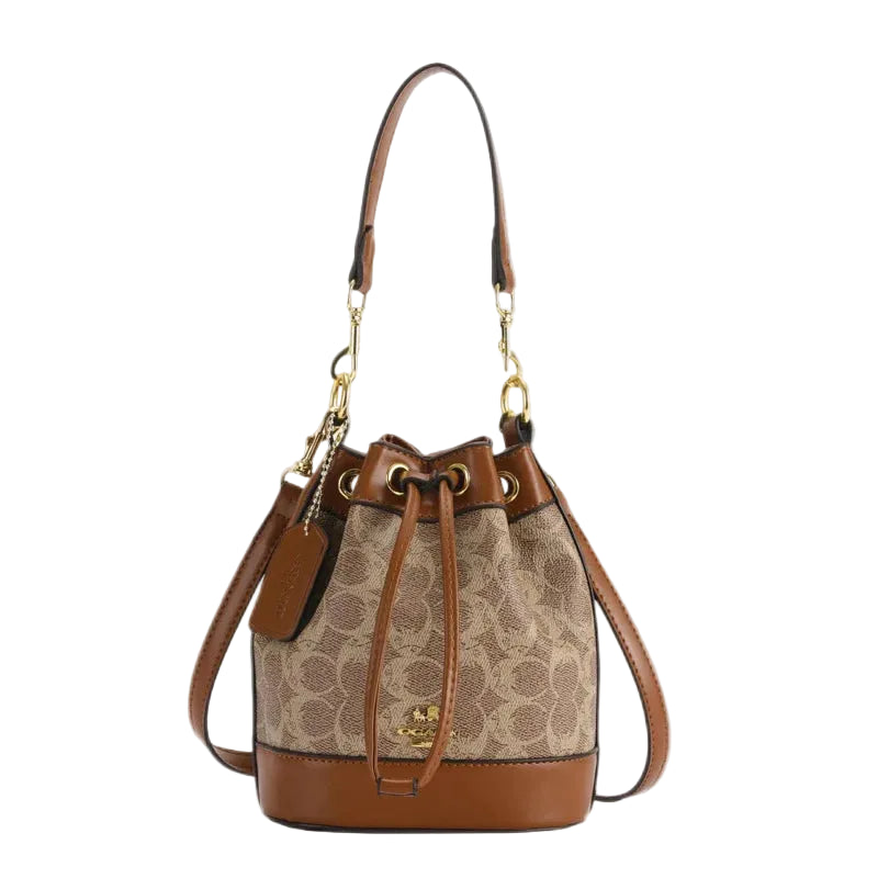 Printing Top Handle Bag Hot Women's Handbag PU Luxury Bucket Classic Shopping Trip Women's Underarm Bag Shoulder Crossbody Bag Luxegan