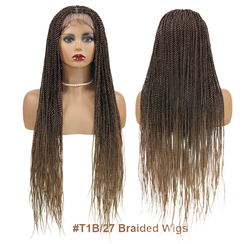 Senegalese Twist & Box Braids Wig | Lace Front | Pre-Plucked | Kanekalon Hair | Black Women