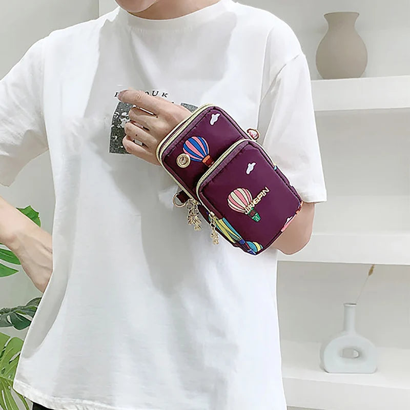 Nylon Solid Flap Bag | Soft Waterproof Sequined Flowers Crossbody Phone Pouch Luxegan