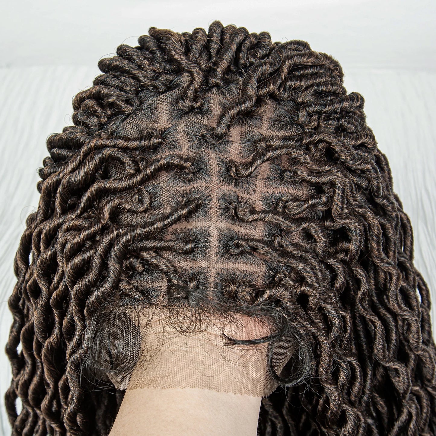 Colorful Dreadlocks & Water Wave Braids Wig | Lace Front | Baby Hair Luxegan