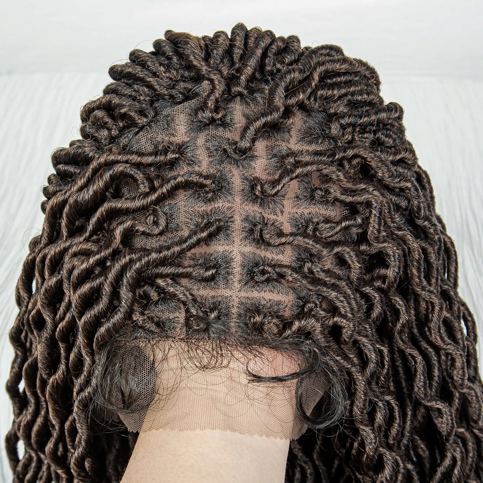 Colorful Dreadlocks & Water Wave Braids Wig | Lace Front | Baby Hair Luxegan