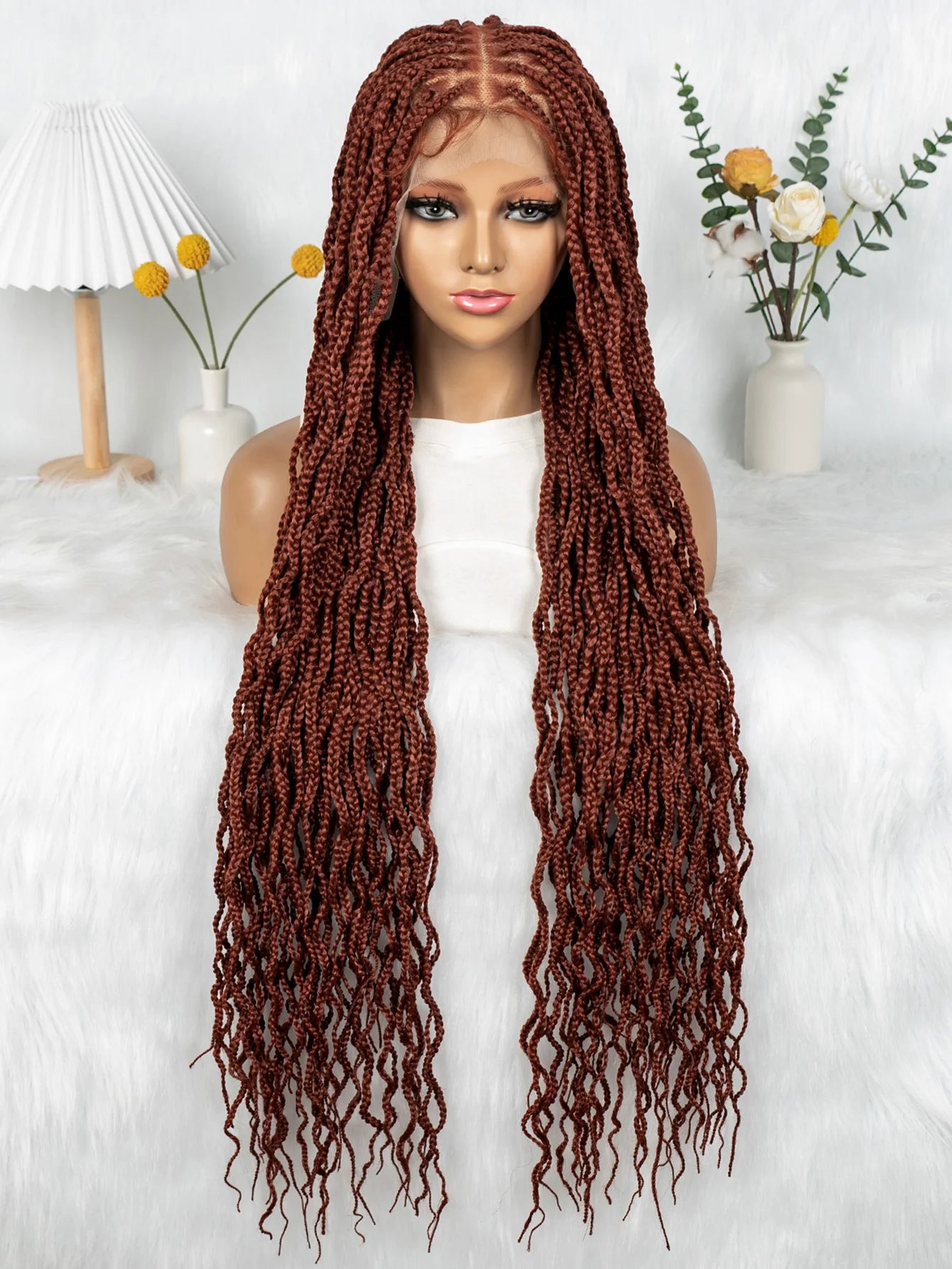 Crochet Box Braids Full Lace Wig with Pre-Plucked Hairline Luxegan