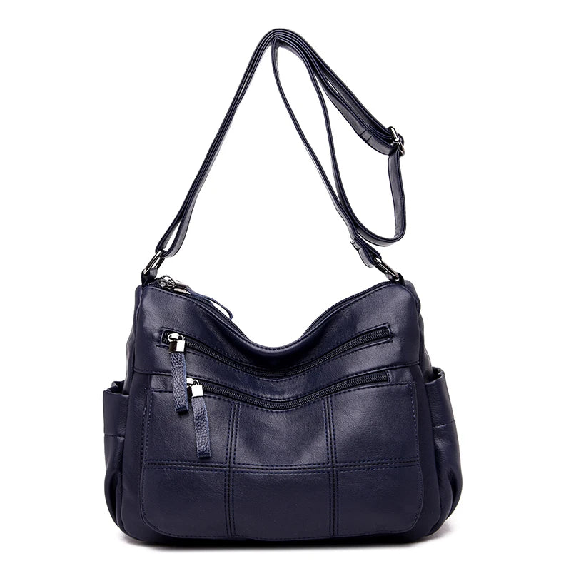 Genuine Sheepskin Leather Designer Handbag | Luxury Waterproof Bucket Bag for Women | Premium Business Messenger & Shoulder Tote with Sequined Accents Luxegan