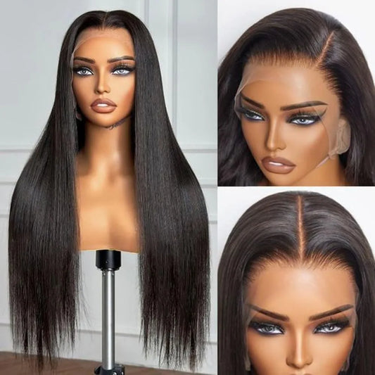 Glueless Wigs HD Human Hair Lace Frontal Wig Ready To Wear Bone Straight 13x4 Full Lace Front Human Hair Multi Parting Cleanranc