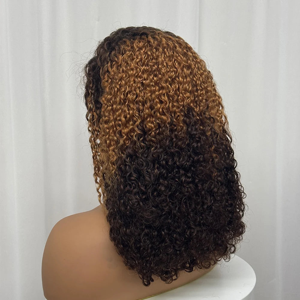 300% Density 99J Highlight Burmese Pixie Cut Wig | Sophisticated 13x4 Transparent Lace Frontal | Elegant "Vietnamese Remy" 16-Inch Silhouette | "Dignified" Kinky Curly Human Hair for Radiant Versatile Styling Luxegan