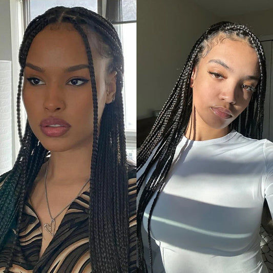 KIMA 26" Stitch Box Braids Wig | Full Lace Goddess Braiding Luxegan