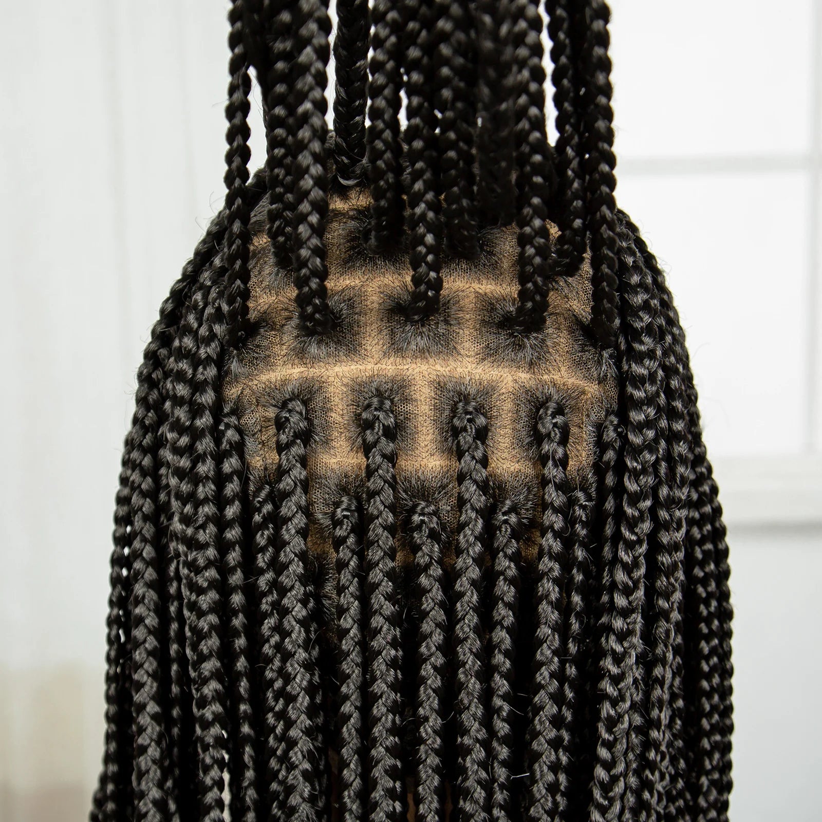 36" Knotless Box Braids Wig | Transparent Full Lace | Baby Hair Luxegan
