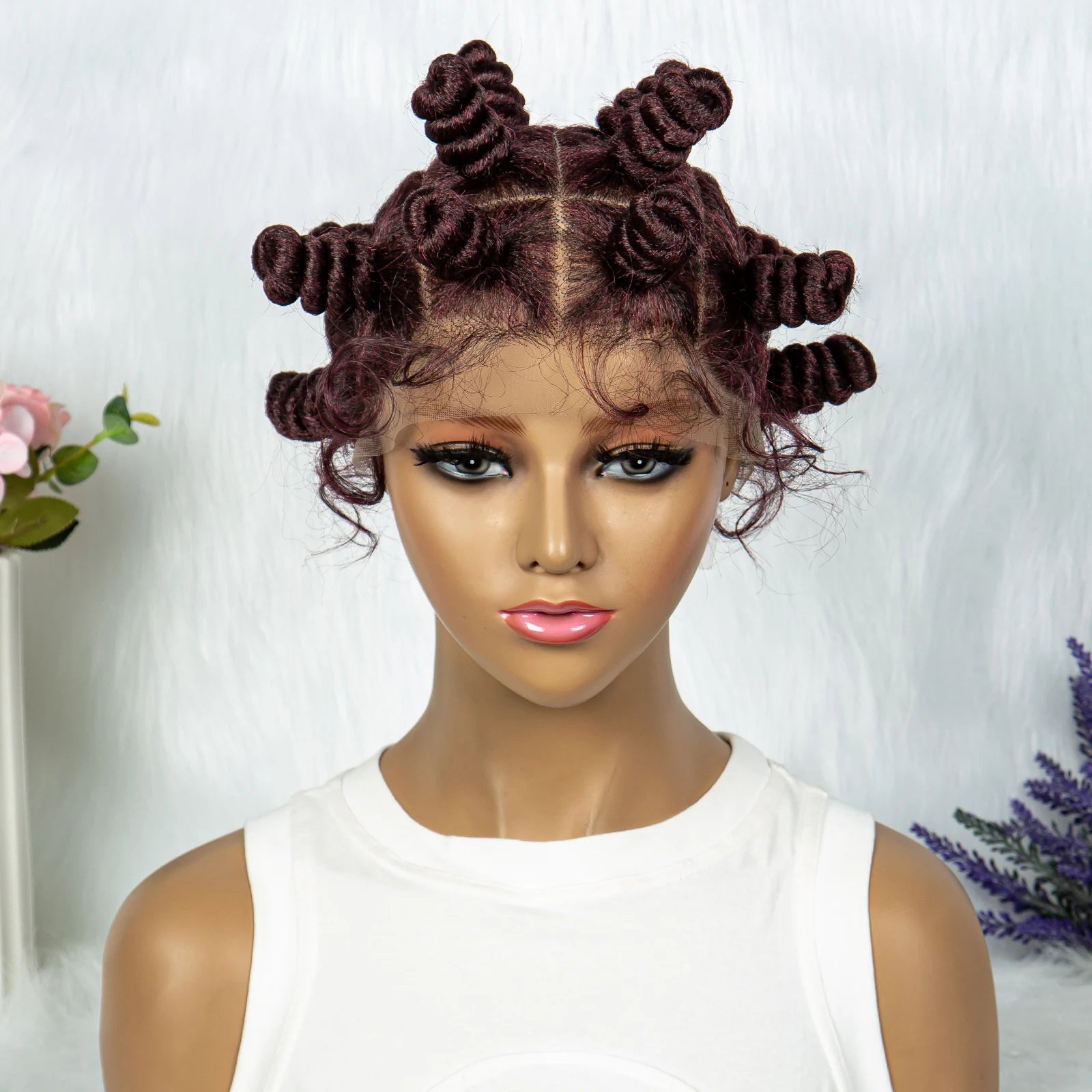 KIMA Bantu Knot Knotless Box Braids Wig | 350# Blonde Braided Bun Full Lace Wig for Black Women Luxegan