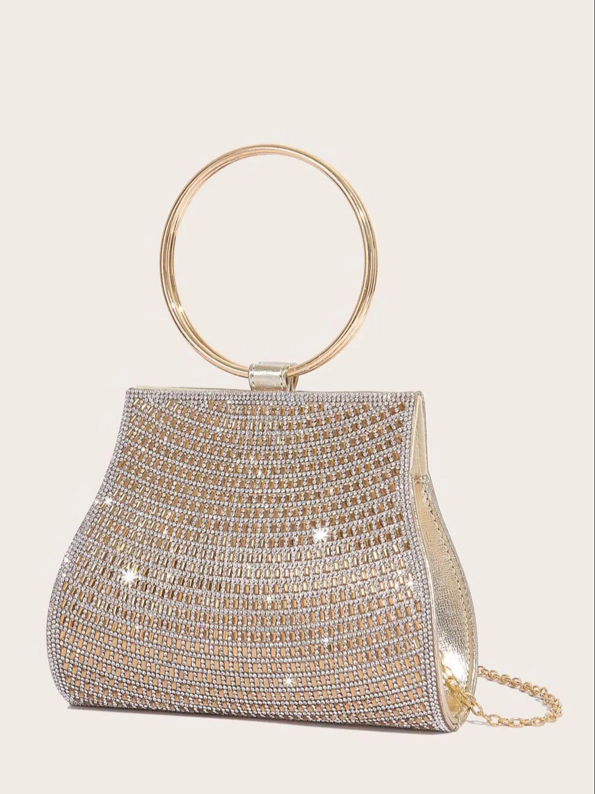 Acrylic Striped Diamond Clutch | Hard Bridal Rhinestones Evening Purse Luxegan
