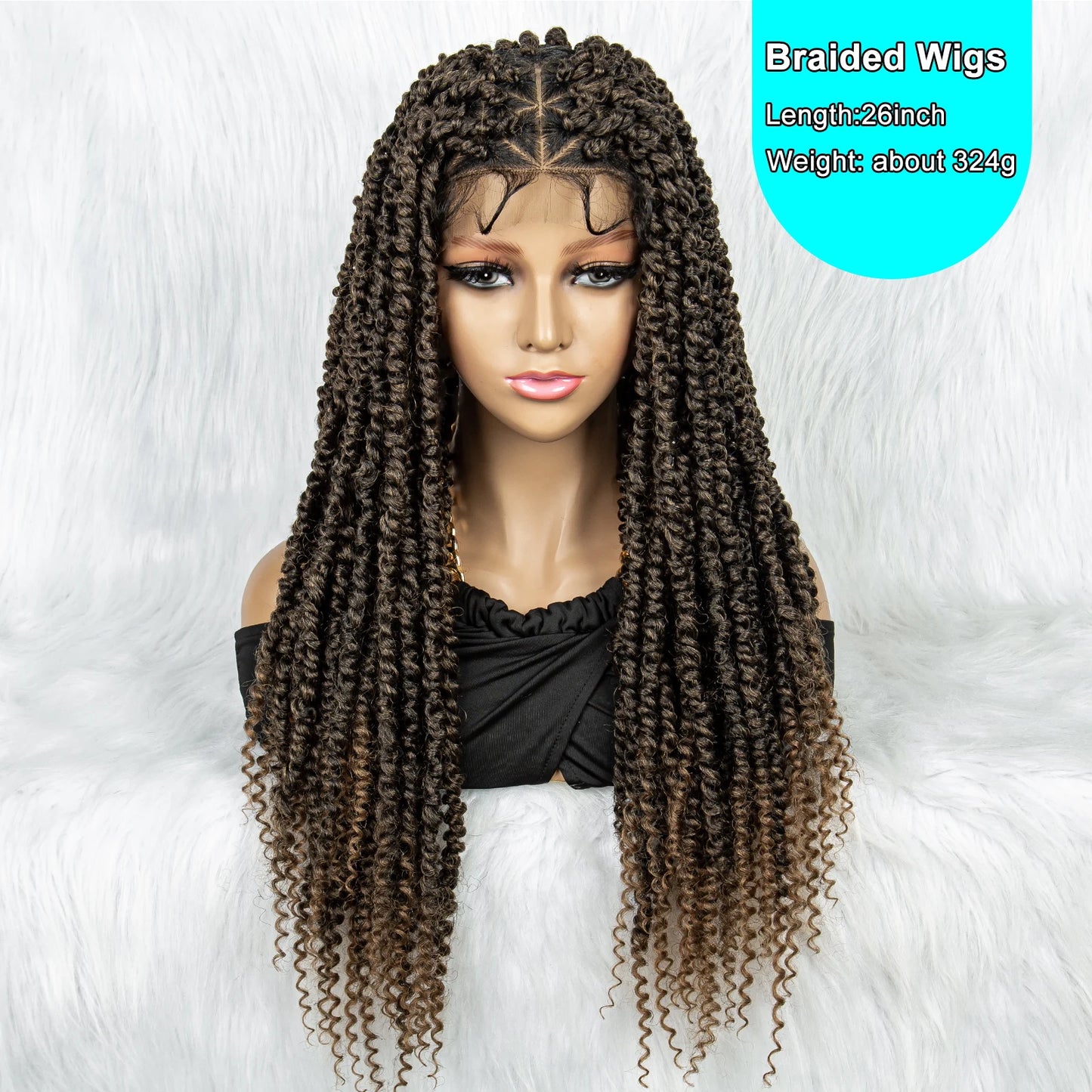 Knotless Box Braids Wig | Full Lace Front with Baby Hair Luxegan
