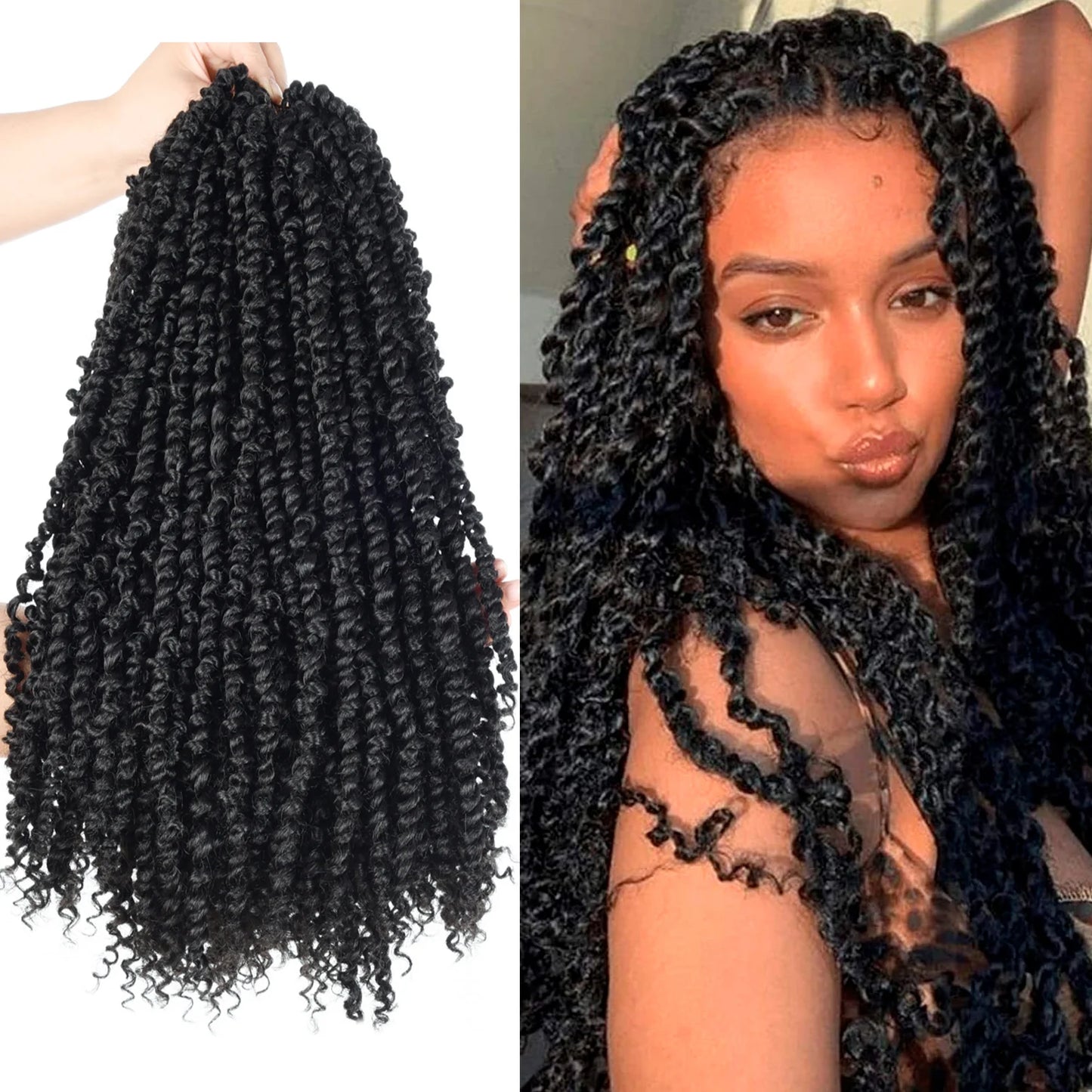 14" Passion Twist Crochet Hair | Pre-twisted Spring Twist | Ombre Options Luxegan