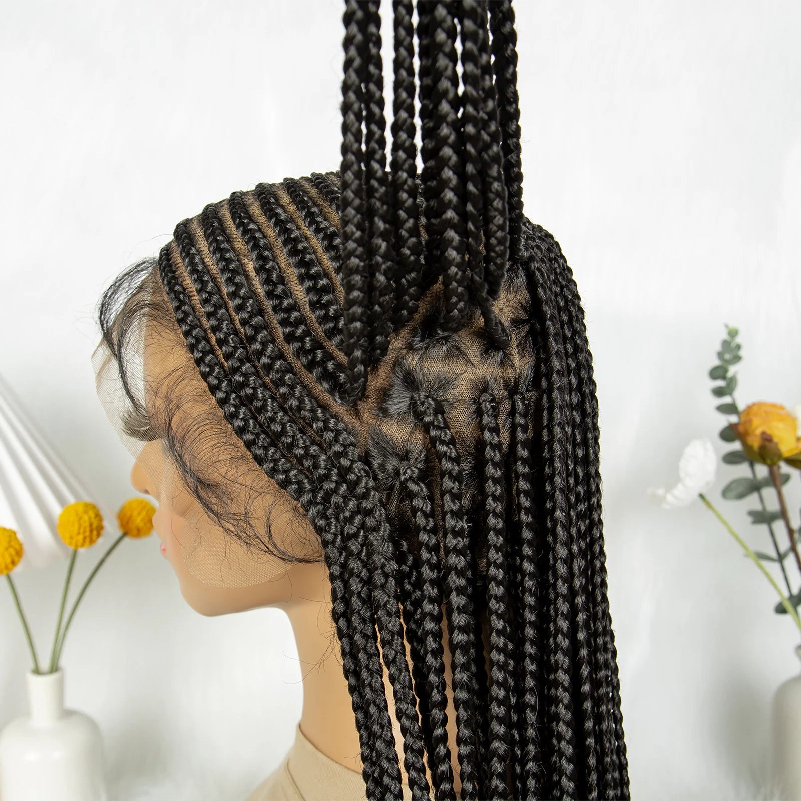 KIMA 36" Tribal Cornrow Braids Wig | Transparent Full Lace | Box Braids | Baby Hair Luxegan
