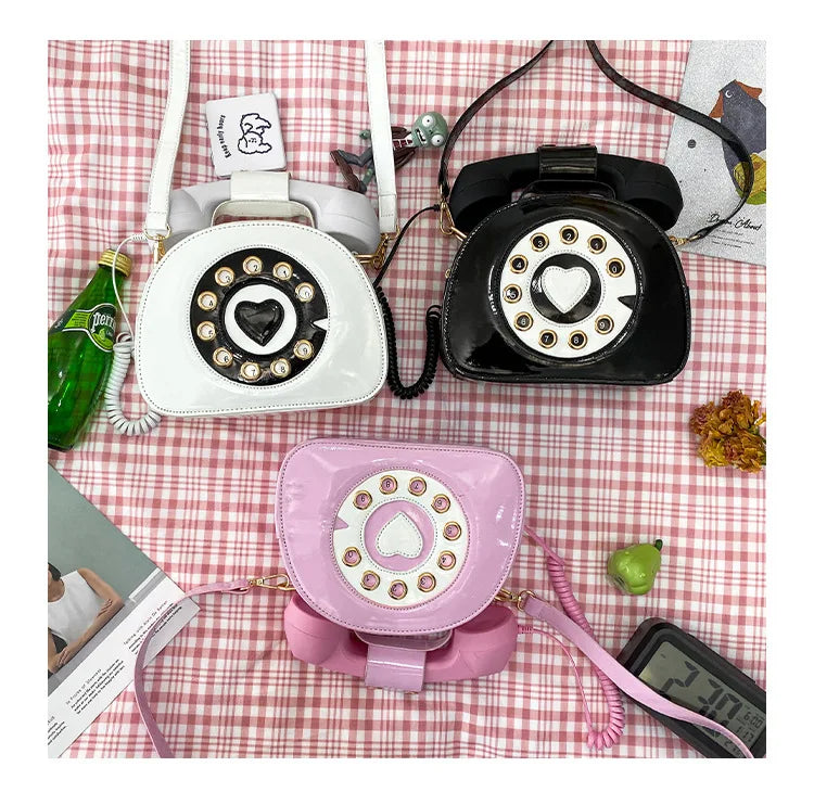 PU Leather Shoulder Bag | Casual Handbag & Stylish Telephone Shaped Crossbody Luxegan